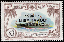 St Vincent Grenadines 1985 $3 Royal Visit inverted overprint unmounted mint.