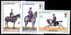 Guernsey 1974-78 Militia top three values unmounted mint.