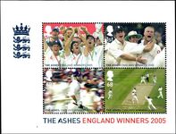 2005 Cricket Ashes souvenir sheet unmounted mint.
