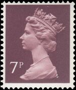 X876 7p purple-brown (side band right) unmounted mint.