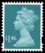 Y1745 £1.46 greenish blue 2 bands elliptical hole photogravure unmounted mint.