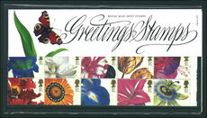 1997 Greeting Stamps. 19th-century Flower Paintings Presentation Pack.
