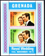 Grenada Grenadines 1973 Royal Wedding souvenir sheet unmounted mint.