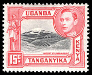 Kenya Uganda & Tanganyika 1938-54 15c black & rose-red perf 13¾x13¼ lightly mounted mint.