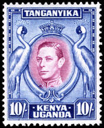 Kenya Uganda & Tanganyika 1938-54 10s 13¼x13¾ lightly mounted mint.