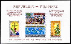 Philippines 1965 Christianisation souvenir sheet unmounted mint.