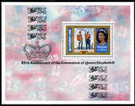 St Lucia 1978 25th Anniv of Coronation souvenir sheet unmounted mint.