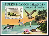 Turks & Caicos Islands 1979 Endangered Wildlife souvenir sheet unmounted mint.