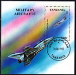 Tanzania 1993 Military Aircraft souvenir sheet fine used.