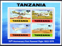 Tanzania 1978 Powered Flight souvenir sheet unmounted mint.