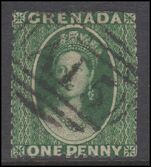 Grenada 1862 1d green fine used.