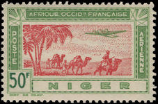 Niger 1942 50f air lightly mounted mint.