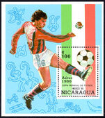 Nicaragua 1986 World Cup Football souvenir sheet unmounted mint.