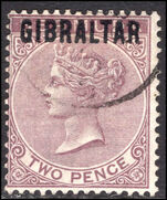 Gibraltar 1886 2d purple-brown fine used.
