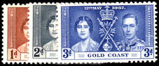 Gold Coast 1937 Coronation lightly mounted mint.