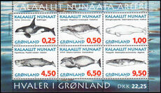 Greenland 1996 Whales souvenir sheet unmounted mint.