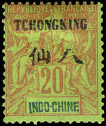 Chungking 1903-04 20c red on green mounted mint.