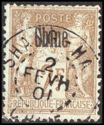 French PO's in China 1894-1903 2f brown on pale blue fine used.
