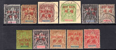Hoi-Hao 1901 mixed mint and used part set (20c to 40c fine) 2c and 50c damaged.