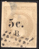 Reunion 1885-86 5c Napoleon fine used (thin).