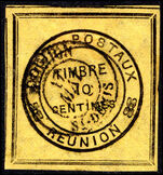 Reunion 1890-1903 10c parcel post black frame very fine used.
