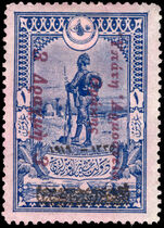 Thrace 1920 (August) 3d on 1pi indigo lightly mounted mint.