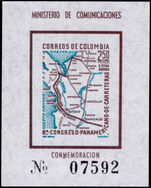 Colombia 1960 Highway Congress souvenir sheet lightly mounted mint.