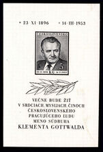 Czechoslovakia 1953 Death of Gottwald souvenir sheet unmounted mint.