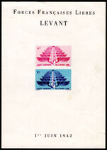 Free French Forces 1942 imperf souvenir sheet lightly mounted mint.