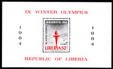 Liberia 1964 Olympics souvenir sheet unmounted mint.