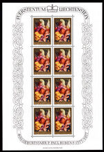Liechtenstein 1976 400th Birth Anniversary (1977) of Peter Paul Rubens 50r sheetlet unmounted mint.