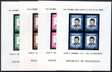 Nicaragua 1965 Kennedy Commemoration souvenir sheets unmounted mint.