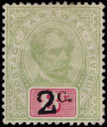 Sarawak 1889-92 2c provisional unused without gum.