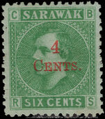Sarawak 1899 4c on 6c provisional fine unused no gum (faults).