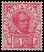 Sarawak 1899-1908 4c rose-carmine (tone mark) mounted mint.
