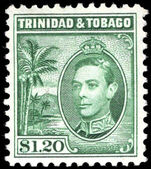 Trinidad & Tobago 1938-44 $1.20 blue-green lightly mounted mint.