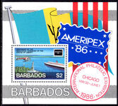 Barbados 1986 Ameripex souvenir sheet unmounted mint.
