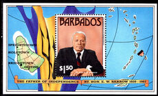 Barbados 1987 E W Barrow souvenir sheet unmounted mint.