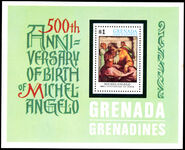 Grenada Grenadines 1975 500th Anniversary of Michelangelo souvenir sheet unmounted mint.