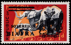 Biafra 1968 1d Elephants unmounted mint.