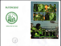 St Vincent 2003 The Hulk 1st souvenir sheet first day cover.