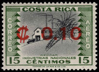 Costa Rica 1962 10c on 15c unmounted mint.