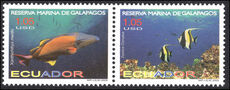 Ecuador 2003 Hammerhead shark and Chelonia mydas agassisi unmounted mint.