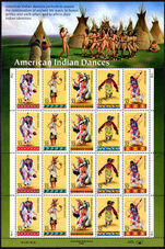 USA 1996 Traditional Amerindian Dances sheetlet unmounted mint.