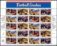 USA 1997 Football Coaches without red line above coach's name sheetlet unmounted mint.