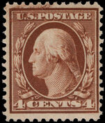 USA 1908-10 4c yellow-brown unmounted mint.