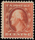 USA 1908-10 6c orange-vermillion (oxidised ink) lightly mounted mint.