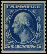 USA 1908-10 5c blue imperf x perf 12 lightly mounted mint.