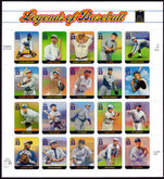 USA 2000 Legends of Baseball sheetlet unmounted mint.