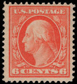 USA 1910-13 6c orange-red perf 12 single line wmk fine lightly mounted mint.